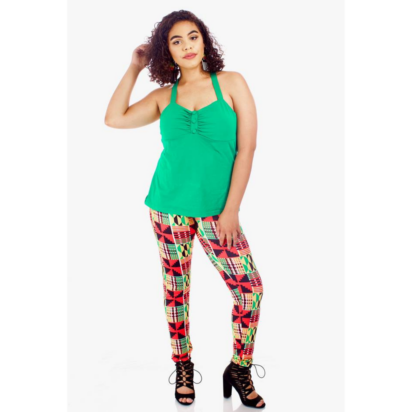 Comfortable Kente Print Leggings: Unleashing African Colors with Vibrant Ethnic Leggings