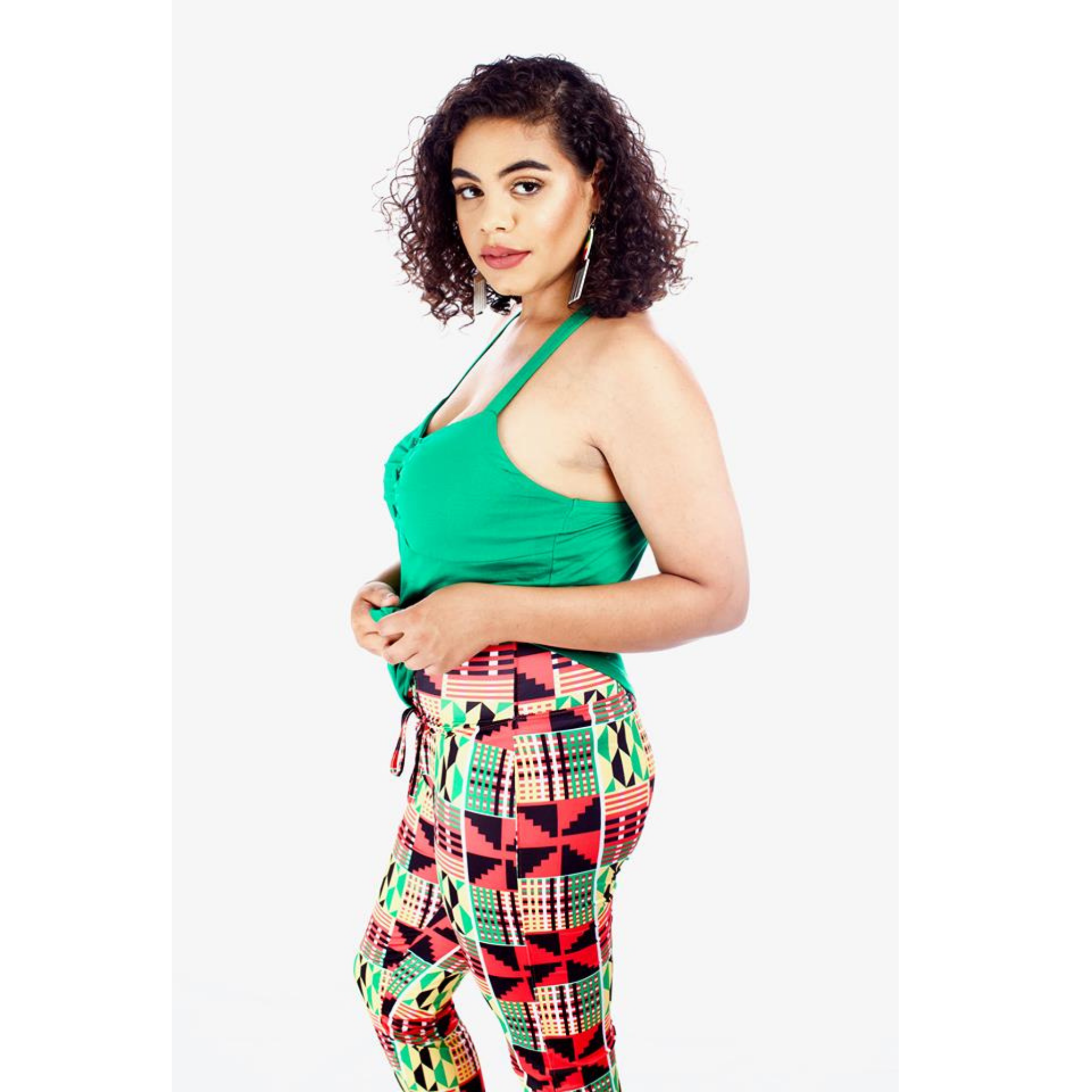 Comfortable Kente Print Leggings – Vibrant Ethnic Style