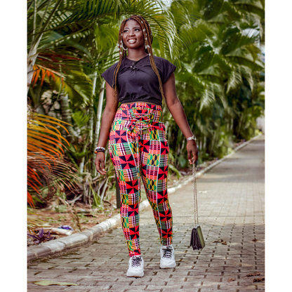 Comfortable Kente Print Leggings: Unleashing African Colors with Vibrant Ethnic Leggings